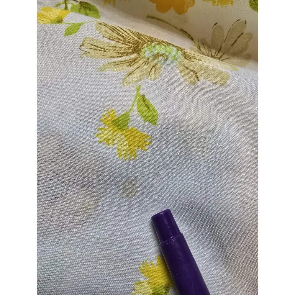 Vintage Flower Song Floral Twin Fitted Bed Sheet Yellow